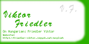 viktor friedler business card